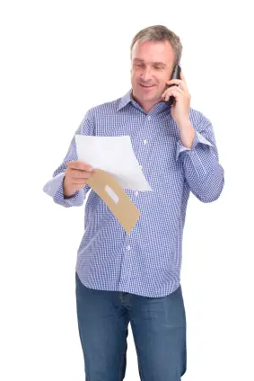 man reading letter